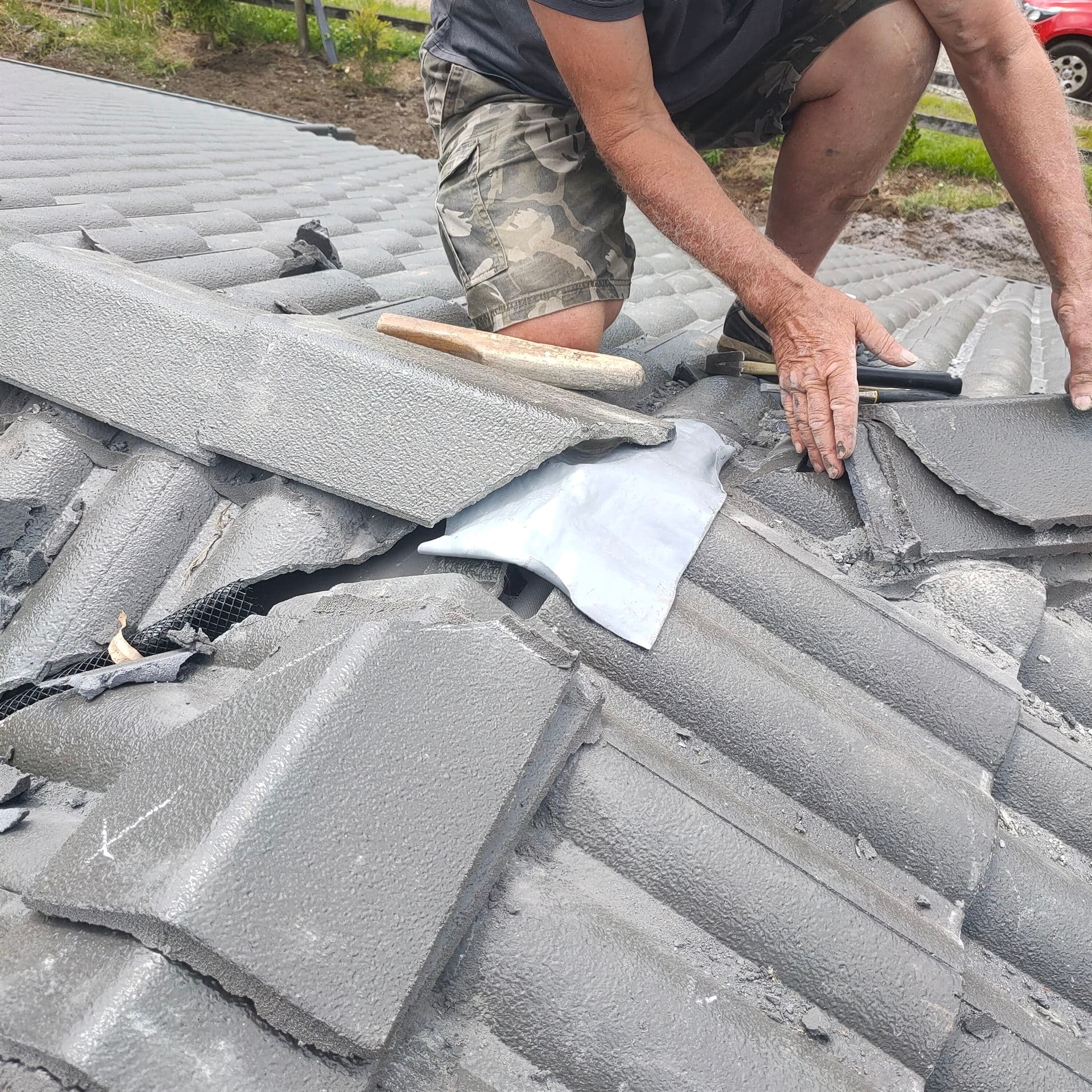 Ridge Tile Re-Bedded